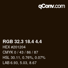 カラーコード: RGB 32.3 18.4 4.4 | qconv.com