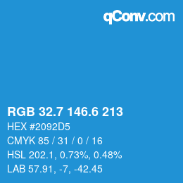 カラーコード: RGB 32.7 146.6 213 | qconv.com