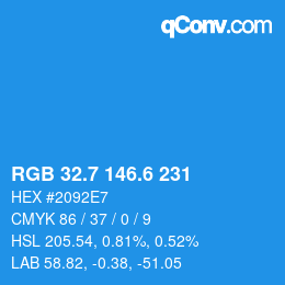 カラーコード: RGB 32.7 146.6 231 | qconv.com