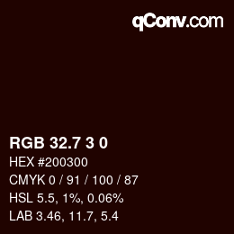 カラーコード: RGB 32.7 3 0 | qconv.com