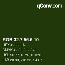 カラーコード: RGB 32.7 56.6 10 | qconv.com