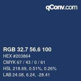 カラーコード: RGB 32.7 56.6 100 | qconv.com