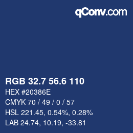 カラーコード: RGB 32.7 56.6 110 | qconv.com