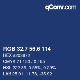 カラーコード: RGB 32.7 56.6 114 | qconv.com