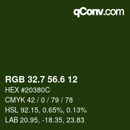 カラーコード: RGB 32.7 56.6 12 | qconv.com