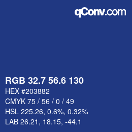 カラーコード: RGB 32.7 56.6 130 | qconv.com