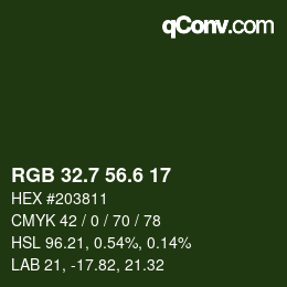 カラーコード: RGB 32.7 56.6 17 | qconv.com