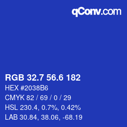 カラーコード: RGB 32.7 56.6 182 | qconv.com