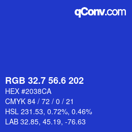 カラーコード: RGB 32.7 56.6 202 | qconv.com