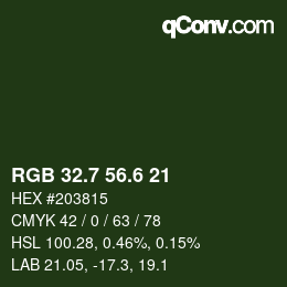 カラーコード: RGB 32.7 56.6 21 | qconv.com