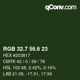 カラーコード: RGB 32.7 56.6 23 | qconv.com