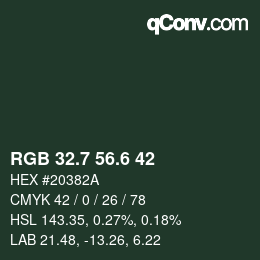 カラーコード: RGB 32.7 56.6 42 | qconv.com