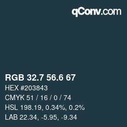 カラーコード: RGB 32.7 56.6 67 | qconv.com