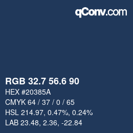 カラーコード: RGB 32.7 56.6 90 | qconv.com