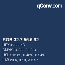 カラーコード: RGB 32.7 56.6 92 | qconv.com