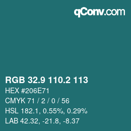 Farbcode: RGB 32.9 110.2 113 | qconv.com