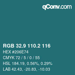 Color code: RGB 32.9 110.2 116 | qconv.com
