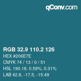 Farbcode: RGB 32.9 110.2 126 | qconv.com
