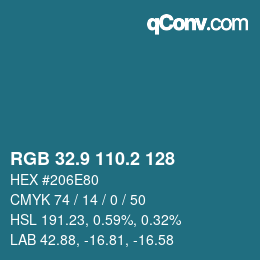 Color code: RGB 32.9 110.2 128 | qconv.com