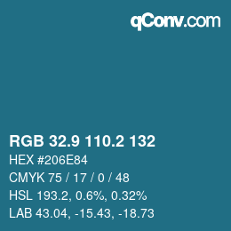 Color code: RGB 32.9 110.2 132 | qconv.com