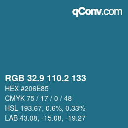 Color code: RGB 32.9 110.2 133 | qconv.com