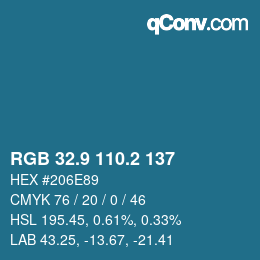 Color code: RGB 32.9 110.2 137 | qconv.com