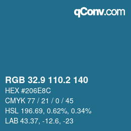 Color code: RGB 32.9 110.2 140 | qconv.com