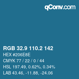Color code: RGB 32.9 110.2 142 | qconv.com