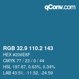Color code: RGB 32.9 110.2 143 | qconv.com