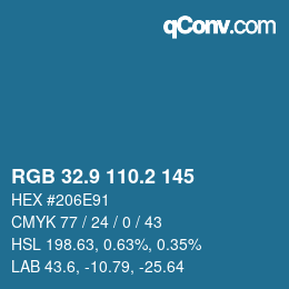Color code: RGB 32.9 110.2 145 | qconv.com