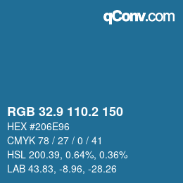 Color code: RGB 32.9 110.2 150 | qconv.com