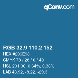 Color code: RGB 32.9 110.2 152 | qconv.com