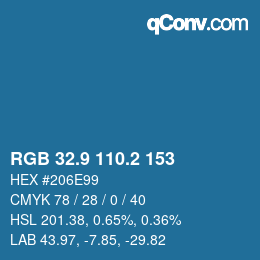 Color code: RGB 32.9 110.2 153 | qconv.com