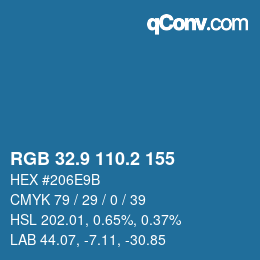 Color code: RGB 32.9 110.2 155 | qconv.com