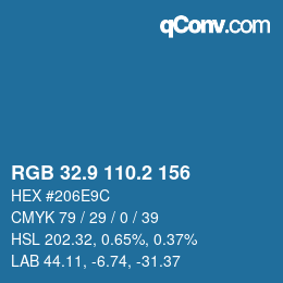 Color code: RGB 32.9 110.2 156 | qconv.com