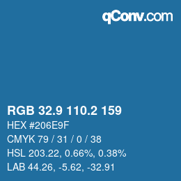 Color code: RGB 32.9 110.2 159 | qconv.com