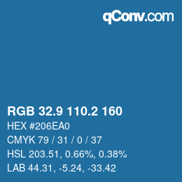 Color code: RGB 32.9 110.2 160 | qconv.com