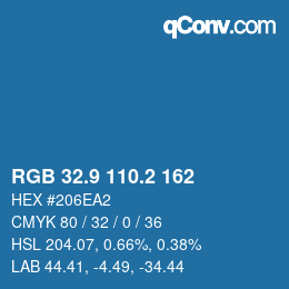 Color code: RGB 32.9 110.2 162 | qconv.com