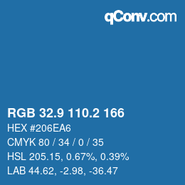 Color code: RGB 32.9 110.2 166 | qconv.com