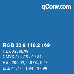 Color code: RGB 32.9 110.2 169 | qconv.com