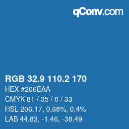 Color code: RGB 32.9 110.2 170 | qconv.com