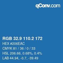 Color code: RGB 32.9 110.2 172 | qconv.com