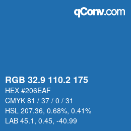 Color code: RGB 32.9 110.2 175 | qconv.com