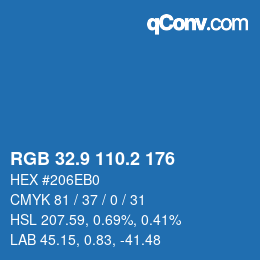Color code: RGB 32.9 110.2 176 | qconv.com