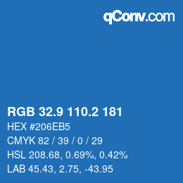 Color code: RGB 32.9 110.2 181 | qconv.com