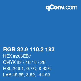 Color code: RGB 32.9 110.2 183 | qconv.com