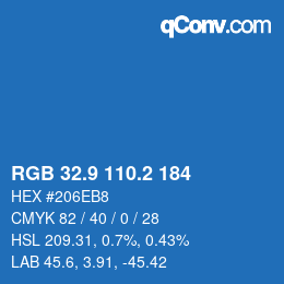 Color code: RGB 32.9 110.2 184 | qconv.com