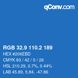 Color code: RGB 32.9 110.2 189 | qconv.com