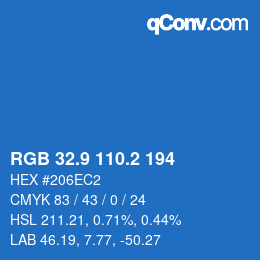 Color code: RGB 32.9 110.2 194 | qconv.com