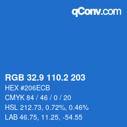 Farbcode: RGB 32.9 110.2 203 | qconv.com